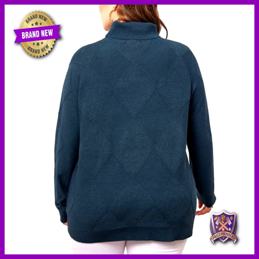 Plus Size Lightweight Turtleneck Pullover Sweater… - image 4